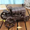 Vintage Cast Iron Farm Tractor Replica Home Decor Statuetta in metallo Statua Figurine Ufficio Studio Tavolo Decorazione Marrone Artigianato Antico