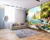リビングルームの寝室の壁紙をカスタマイズする壁のための家の装飾ガーデンバルコニーレイクビュー3D背景壁