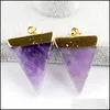 Colares pendentes pingentes j￳ias cura natural cura de cristal gem pedra gemito triangle judeu judeu dh6fl