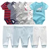 Born Gift Clothes Set Baby Boy Born Abbigliamento 6 pezzi Body 4 pezzi Pantaloni Outfit Vestito per bambina Pigiama per neonato Set in puro cotone 220602759689