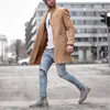 Hommes Trench Coats Designer Hommes Style Britannique Revers Cou À Manches Longues Lâche Casual Solide Couleur Homme SurvêtementHommes