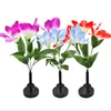 LED Garden Light Waterproof Solar Clivia Shape Lawn Lamp pathway Ground Flower Lights Fiber Optic Lights