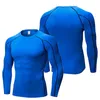 Erkek Tişörtler Toptan Streç hızlı kuruyan uzun kollu sıkıştırma sıkı fitness Erkekler MMA BJJ Rash Guard Running Shirtçen