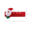 ديكورات عيد الميلاد لطيفة مقبض الثلاجة أغطية سانتا كلوز ميكروويف فرن غسالة الأطباق غطاء الباب