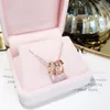 قلادة قلادة Ruo 2022 Rose Gold Color Roman Numerals Crystal Necklace Fashion Titanium Steel Goman