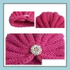 Moda Winter Baby Girl Hats with Pearls Candy Color Knit Newborn Beanie Hat Zdjęcie Seryjne Cap akcesoria turban 12 kolorów kropla dostawy 2021