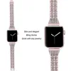 Lady Slim Elegant Bling Takı Bağlantısı İle Gider Bilezik Çelik İzleme Kayışları Apple Watch Serisi 7 6 5 4 Boyut 42 44 45 38 40 41mm