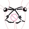 Nxy sm bondage samox couro jarreira tira harnas cinturão ligas de noiva taille gaiola sexy erótico kousebandri jarretel lingerie 1216