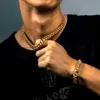 Модные хип -хоп мужские ожерелье для человека кубинская цепочка звенья 18 тыс. Золото.