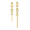 Stud minimaliste asymétrique boucles d'oreilles longues et courtes mode couleur dorée bijoux de charme pour voyage commémoration fête des mèresStud