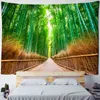 Tapestry Bamboo Forest Bird Landscape Painting Carpet Wall Hanging Psychedelic