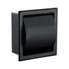 Schwarzer versenkter Toiletten-/Tissue-Papierhalter, Ganzmetallkonstruktion, 304-Edelstahl, doppelwandige Badezimmer-Rollenpapierbox 200923