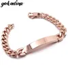 Gokadima Stainless Steel ID Bracelet For Men Jewelry masculina pulseira Black Rose Gold color Rock Punk Party Gift 220809