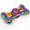 Bunte Metall Dekompression Fidget Spinner Spielzeug Anti Stress Knochen Hand Finger Beyblade Gyroskop 220505