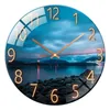 Horloges murales Horloge de verre trempé Batterie de pendule moderne fonctionnant coloré pour le bureau de la chambre à la maison décor