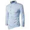 Camicia irregolare di moda Uomo Design di marca Ricamo Slim Fit Camicie a maniche lunghe casual Camicia da uomo per festa di nozze per uomo Chemise L220704
