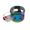 Zinc Alloy 4 Layers Rainbow With Handle Herb Grinders Smoking Accessories 63mm OD Diameter Drawer Tobacco Grinder GR455