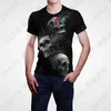 Herr t-shirts sommar goth skul 3d skalle tryck t-shirt för mäns hip hop avslappnad kort ärm o-hals topp mode död shirtmen's