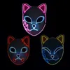 NIEUW Demon Slayer Fox Mask Halloween Party Japanse anime cosplay kostuum LED Masks Festival Favor van rekwisieten ee