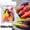 False Nails Solid Color Matte Nail Tip Coffin Long Ballet Fake Press On Artificial Art Extension Tool Prud22