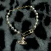 Designer Short Shorbet Orbit Bracelet Clavicle Chain Barroce Pearl Bracelets for Women Jewelry Gift