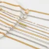 Vintage Cubaanse Curb Tennis Chain Armbanden Set bij de hand voor Vrouwen Punk Lock Hanger Verstelbare Charm Bangles Paar Pols Sieraden