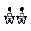 Dangle Lustre Exquis Noir Creux Acrylique Papillon Pendentif Boucles D'oreilles De Mode Dames 2022 Tendance Personnalité JewelryDangle