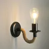 Wall Lamps American Country Rope Lamp Retro Light Sconce Beside Living Loft Lighting Stairs Vanity Indoor LampsWall
