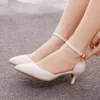 Women Stiletto ha puntato i tacchi alti 5 cm eleganti pompe bianche banchetti scarpe ad abbigliamento per party con punta