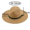 Beret Hats for Women Fedora Women's Hat Big Brim 9.5cm Solidny pasek Formalny sukienka Weddna Dekorat Panama Mężczyźni Zime Sombrero Hombreberets