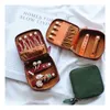 Cosmetic Bags & Cases Customized Korean Style Genuine Italian Leather Lady Travel Jewelry Case Earrings Ring Multi-function Storage BoxCosme