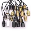 AC85-240V Vintage Edison Lamp Base Pendant Light Holder E27 LED-glödlampa Socket Base 115cm kabel för retro glödande H220428