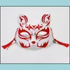 Masques De Fête Fournitures De Fête Maison Jardin Japonais Style Peint À La Main Pvc Chat Masque Cosplay Mascarade Festival Dhv0Y