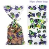 클리어 셀로판 포장 가방 할로윈 파티 장식 트릭 또는 치료 가방 박쥐 마녀 스파이더 프린트 플라스틱 사탕 선물 가방