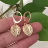 Dangle lustre Boho mignon feuille forme boucles d'oreilles couleur or avec pierre claire décorer pour dames décontracté bijoux cadeau