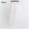 Rokken Asymmetrische Hoge Taille Ruches Mesh Tutu Tulle Lange Midi Rok Voor Vrouwen Zwart Wit PinkSkirts