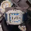 20242024 Mosang Stone Diamond Watch 사용자 정의는 MENS의 TT를 통과 할 수 있습니다