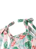 2 adet doğumlu yaz kıyafetleri bebek kız kolsuz bağlama çiçek/flamingo baskı tekne boyun romper pompomlar bowknot kafa bandı 220525