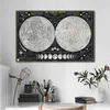 Toile de peinture de lune et de terre, imprimés modernes, images d'art murales pour salon, décoration de maison moderne, Cuadros en noir et blanc