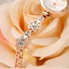 Нарученные часы lvpai brand fashion watch Женщины роскошные розовые золотые браслеты браслеты Кристаллические кварцевые плать