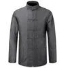 Giacche da uomo Abiti tradizionali cinesi Tang Suit Coat Abbigliamento Tai Chi Uniform Autumn Thin Jacket For Men Long Sleeve Cotton ShirtMen's J