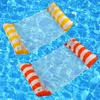 Spot inflatable hammock foldable dual-use backrest stripe floating row water amusement inflatable lounge chair floatings bed