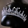 Hårklipp Barrettes Wedding Crown Women Accessory Bridal pannband Engagement Ornament Crystal Diadems Pageant Coronet Luxury Jewelry Qs