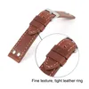 Watch Bands Handmade Genuine Leather Rivets Band Strap 20mm 22mm Coffee Brown Watchband Stainless Steel Buckle Wrist Belt Bracelet Hele22