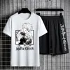 Jujutsu kaisen t shirt set casual shorts anime Men s set tryck kort ärm t skjortor träning tröjor sommarkläder 220621