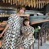 Mama i córka moda kropka krótkie sukienki na luzę letnią rodzinną sukienkę rodzinną
