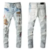 Style chaud Amirr mode hommes Jean bleu clair noir jean pantalon moto motard lavage hommes pantalon décontracté Denim pantalon taille américaine