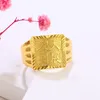 452R Lucky Chinese Word Rings Adjusted Jewelry For Men 24k Pure Gold Plated Original Design1132021