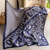 Schals 2022 Mode 90 cm großer quadratischer Schal Satin Kopftuch Damen gedruckter Seidenschal