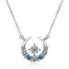 Kedjor Fashion 3 Styles Star Moon Necklace Blue Zircon Embelled Water-Drop Shaped Jewelry for Womenchains